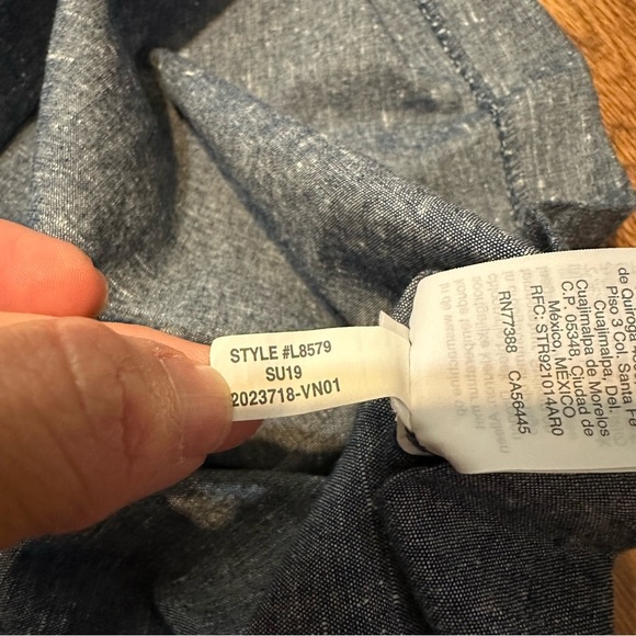 Madewell Blue Chambray Tie Front cutout cami sleeveless front tie dress size 0 - Picture 8 of 11